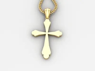 Light Gold 18K Cross Pendant 1CP079 3D print model purchase