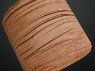 Natural Knotty Pine Wood Surface PBR Texture