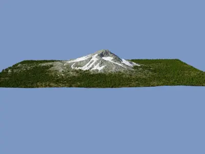 High-Poly Mountain Landscape Model Low-poly 3D model