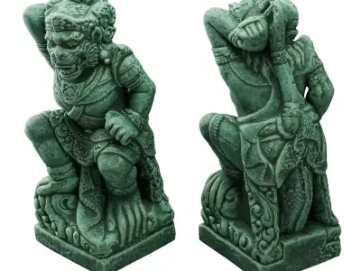 Asian Monkey god sculpture 3D model