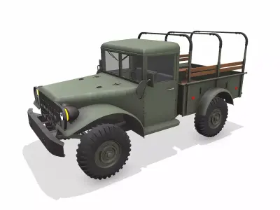WW2 Military Light Utility Transport Truck Low-poly PBR Low-poly 3D model