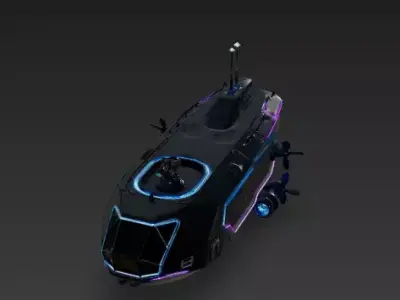 Neon Abyss Cyber-Sub 3D Model Low-poly 3D model