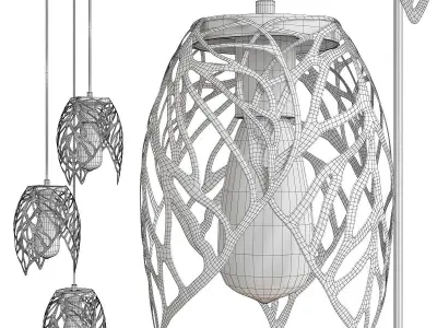 GILDED LEAVES CHANDELIER Low-poly 3D model