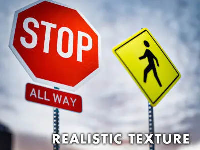 20 Plus Customizable Streets Signs  3D model