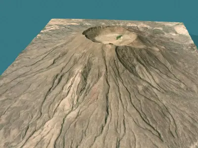 Mountain landscape Crater 3D model