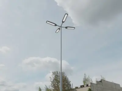 Street Light 11 version 9 5m with pole 2 Low-poly 3D model