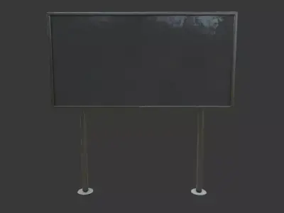 Minimalist Advertising Billboard - Clean 3D Prop Game-Ready Low-poly 3D model