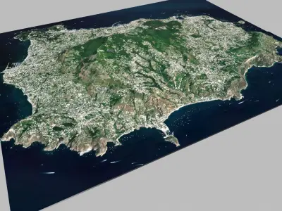 Ischia volcanic island Tyrrhenian Sea 3D model