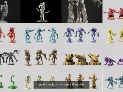 small bundle of monsters 3D Model Pack