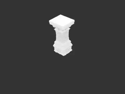 Ancient Stone Bridge Pillar for 3D print Low-poly 3D model