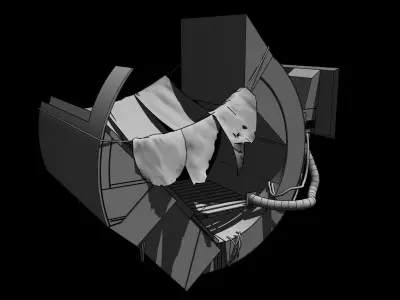 Syd Mead futuristic vehicle Low-poly 3D model