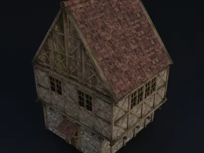 OLD MEDIEVAL BUILDING 04 Low-poly 3D model