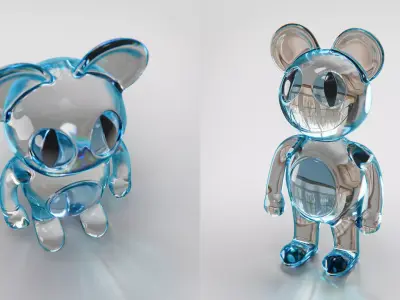 Glass with dispersion effects and caustics 3D model