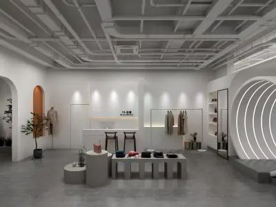 clothing store Low-poly 3D model