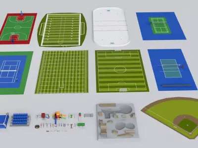 Sports Stadium Pack Collection - Game Ready 3D model