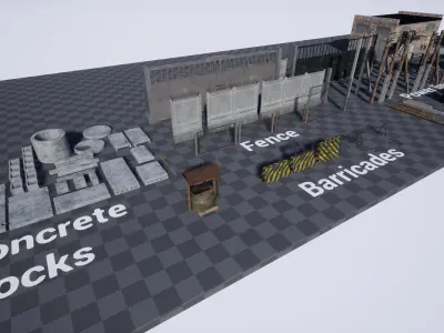 Street Props Pack Low-poly 3D model
