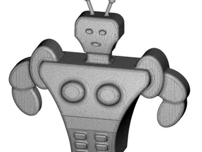 Wooden Robot Toy 3D model