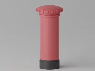 Cartoon British Post Box 3D model