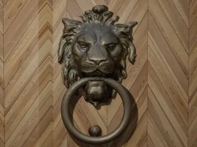 Lion Door Knocker Free low-poly 3D model