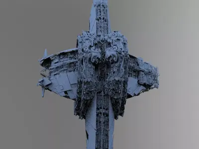 Ocean Cyberpunk Atlantis Deep city ring 6 3D model