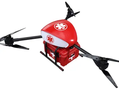 Medical Drone Tricopter 3D model
