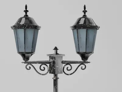 street lamp Low-poly 3D model 16