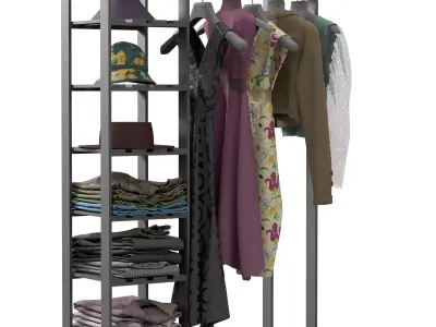 Storage Rack Clothes Low-poly 3D model