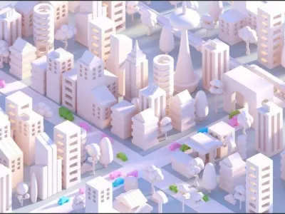 pink city 3D model