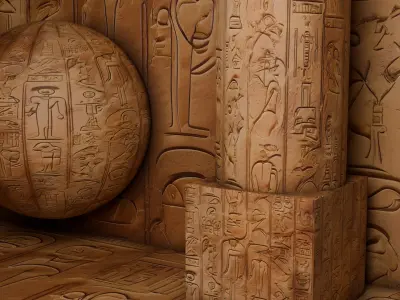 Ancient Egypt Hieroglyphs  - VOL 3 - 2 Seamless PBR Texture