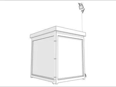 container guard shed 300cm x300xcm many formats 3D model