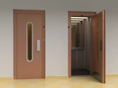 European vintage elevator - round window model 3D model