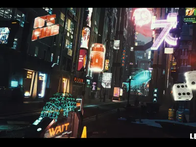 Cyberpunk Holograms Neon Set of 33 Holograms Low-poly 3D model