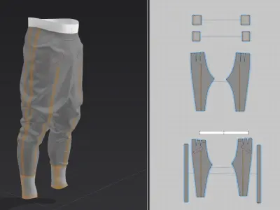 Puffer Pants - Trousers 3D model