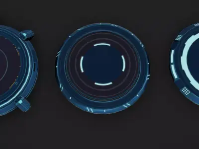 SciFi Podiums Low-poly 3D model