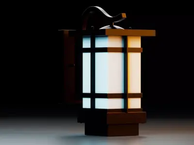 Modern Wall Mounted Lantern Light Free low-poly 3D model