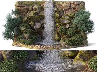 Natural waterfall  3D model
