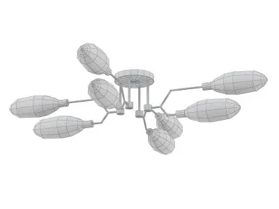 AIK C modern brass and glass ceiling light 3D model