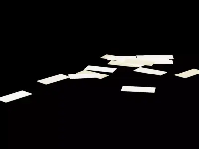 Envelopes on Floor Low-poly 3D model