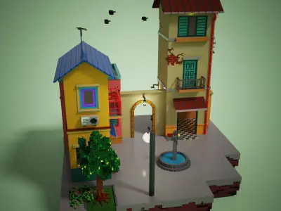 Old house voxel 3D model