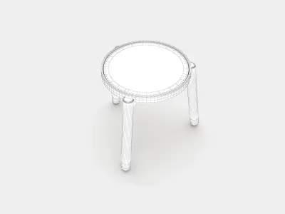 Solid wood side and coffee table 3D model