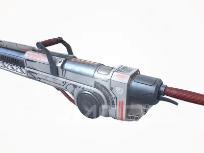 Heavy Laser Gun PBR Low-poly 3D model