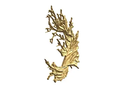 Golden Flowing Fabric decor set wall mural for CNC 02 3D print model