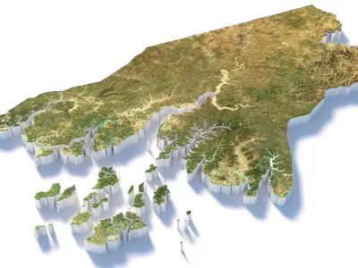 Guinea Bissau Terrain Country 3D model