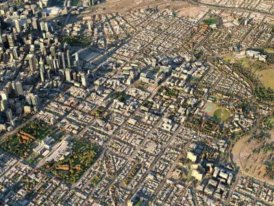 Melbourne 3D Model Scan Low-poly 3D model