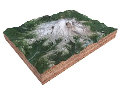 Mount Rainier Washington USA 3D model