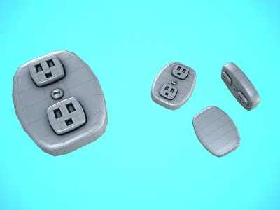  LIGHT SWITCHER 02 CARTOON STYLIZED Low-poly 3D model