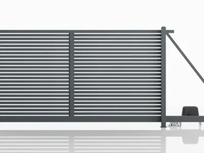 Aluminum Electric Sliding Gate - Model 2 - 6cm - 3D model