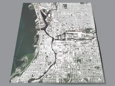 Cityscape Milwaukee Wisconsin USA 3D model