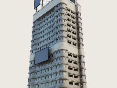 Building Skyscraper City Town Downtown Office Space Work Street Low-poly 3D model