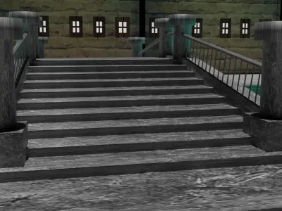 canal near residential area  front Free 3D model